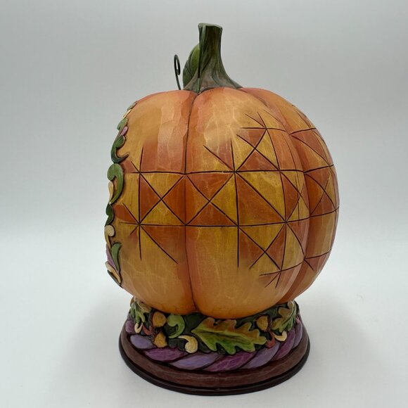 Jim Shore 7.5" Blessings Of The Harvest Light Up Fall and Thanksgiving Pumpkin - Picture 6 of 9